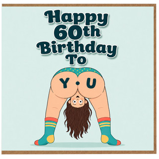 60th Birthday Card, Funny Yoga Birthday Card, Happy 60th Birthday To You Card