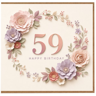 59th Birthday Card Floral Happy Birthday Card