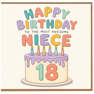 18th Birthday Card for Niece, Happy Birthday to the Most Awesome Niece