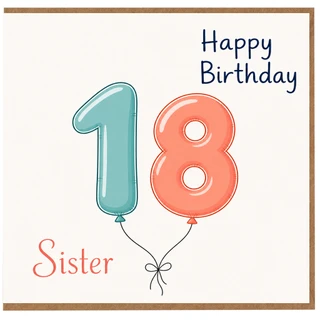 Sister 18th Birthday Card