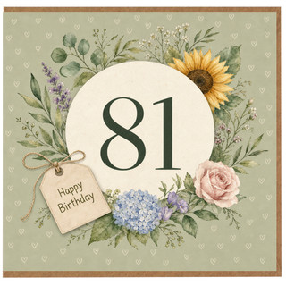 81st Birthday Card Floral Happy Birthday Card