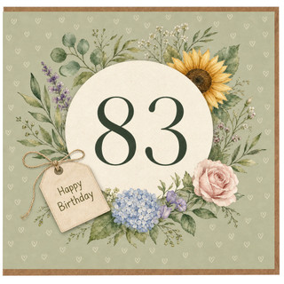 83rd Birthday Card, Floral Happy Birthday Card