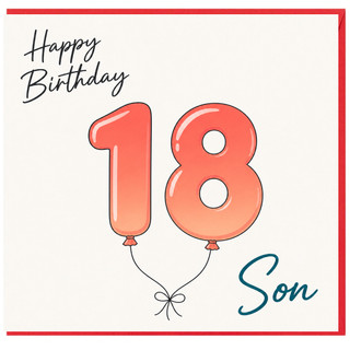 18th Birthday Card for Son, Happy Birthday 18 Son Card