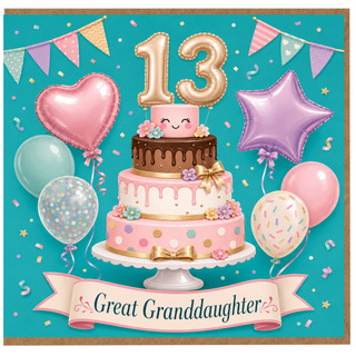 Great Granddaughter 13th Birthday Card