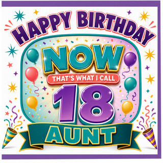 Aunt 18th Birthday Card, Happy Birthday Now 18 Aunt Card