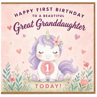 Great Granddaughter 1st Birthday Card
