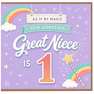 1st Birthday Card for Great Niece, Our Gorgeous Great Niece Is 1