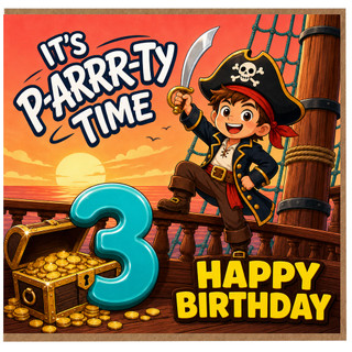 3rd Birthday Card Pirate Theme