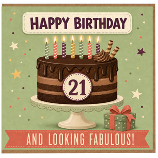 21st Birthday Card, Happy Birthday And Looking Fabulous Card