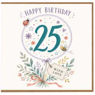25th Birthday Card With Love