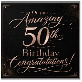 50th Birthday Card, On Your Amazing Birthday Congratulations Card