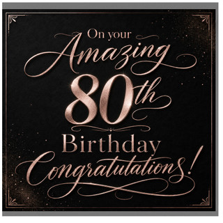 80th Birthday Card, On Your Amazing 80th Birthday Congratulations Card