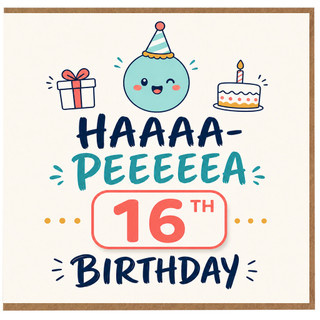 16th Birthday Card, Funny 16th Birthday Card