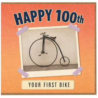 100th Birthday Card, Your First Bike Funny Bicycle Card