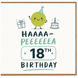 18th Birthday Card Funny Cute Character Birthday Card