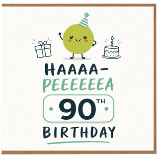 90th Birthday Card, Funny Haaa - Peeeee 90th Birthday Card