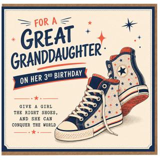 Granddaughter 3rd Birthday Card, For a Great Granddaughter on Her 3rd Birthday