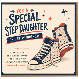 Step Daughter 3rd Birthday Card, For a Special Step Daughter Birthday Card