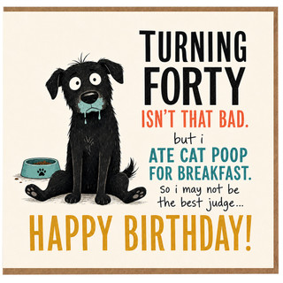 40th Birthday Card Funny Dog Birthday Card