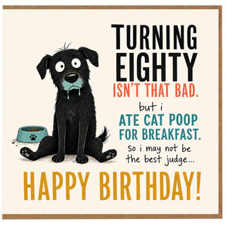 Happy Birthday Card for Dog Lover, Turning Eight Funny Birthday Card