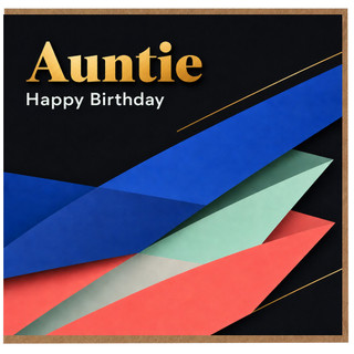 Auntie Birthday Card, Happy Birthday Auntie Card, Modern Geometric Design