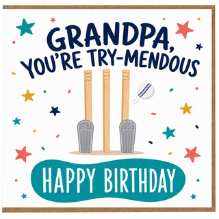 Grandpa Birthday Card, Cricket Theme Try - mendous Happy Birthday Card