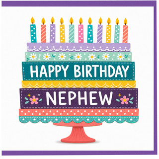 Nephew Birthday Card, Happy Birthday Nephew Cake Design Card