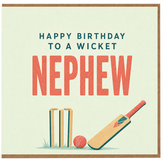 Nephew Birthday Card, Happy Birthday to a Wicket Nephew Cricket Card
