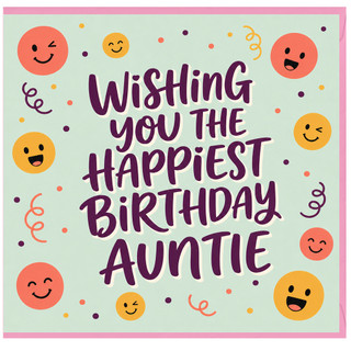 Auntie Birthday Card, Wishing You The Happiest Birthday Auntie Card