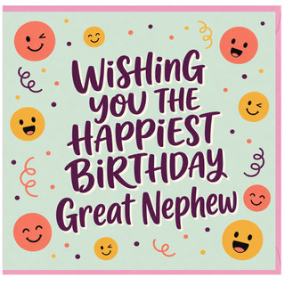 Great Nephew Birthday Card, Wishing You The Happiest Birthday