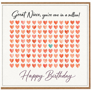 Great Niece Birthday Card, You're One in a Million Happy Birthday Card