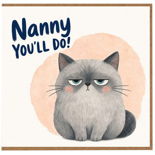 Nanny Birthday Card, Cute Cat Illustration Card