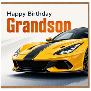 Grandson Birthday Card, Happy Birthday Sports Car Card