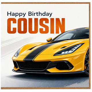 Cousin Birthday Card, Happy Birthday Sports Car Card