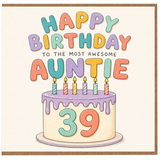 39th Birthday Card for Auntie