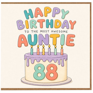 Auntie 88th Birthday Card - To the Most Awesome Auntie