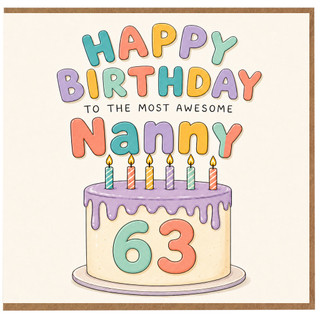 Nanny 63rd Birthday Card