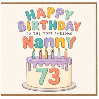Nanny 73rd Birthday Card, Happy Birthday to the Most Awesome Nanny
