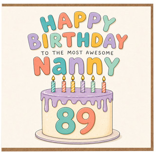 Nanny 89th Birthday Card, for Nanny