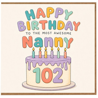 Nanny 102nd Birthday Card, for Nanny