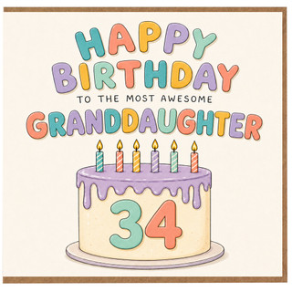 Granddaughter 34th Birthday Card