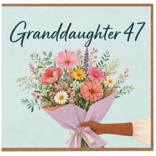 Granddaughter 47th Birthday Card, Floral Bouquet Greeting Card