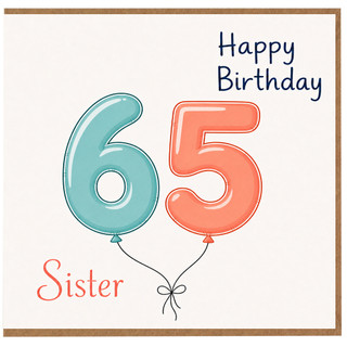 Sister 65th Birthday Card