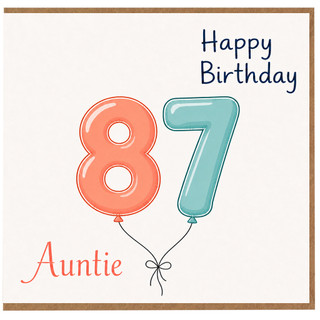 Auntie 87th Birthday Card