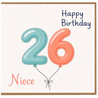 26th Birthday Niece Card