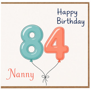 Nanny 84th Birthday Card