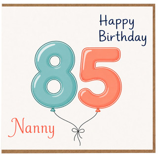 Nanny 85th Birthday Card, for Nanny