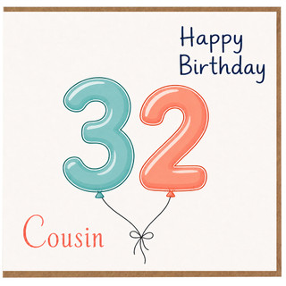 Cousin 32nd Birthday Card