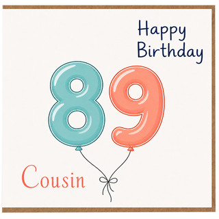 Cousin 89th Birthday Card