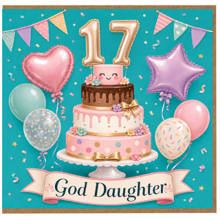 God Daughter 17th Birthday Card